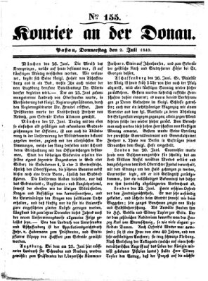 Kourier an der Donau (Donau-Zeitung) Donnerstag 2. Juli 1840