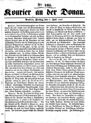 Kourier an der Donau (Donau-Zeitung) Freitag 3. Juli 1840