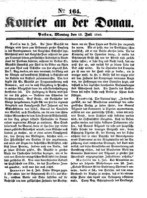 Kourier an der Donau (Donau-Zeitung) Montag 13. Juli 1840