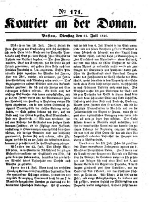 Kourier an der Donau (Donau-Zeitung) Dienstag 21. Juli 1840