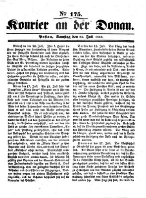 Kourier an der Donau (Donau-Zeitung) Samstag 25. Juli 1840