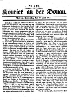 Kourier an der Donau (Donau-Zeitung) Donnerstag 30. Juli 1840