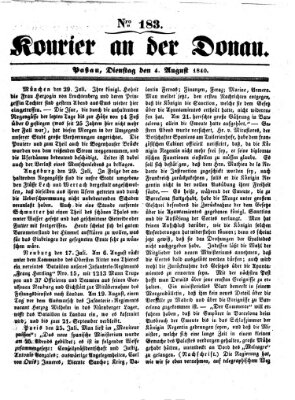 Kourier an der Donau (Donau-Zeitung) Dienstag 4. August 1840