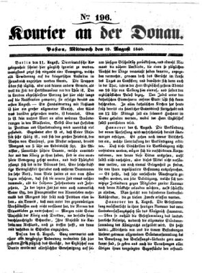 Kourier an der Donau (Donau-Zeitung) Mittwoch 19. August 1840