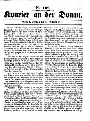 Kourier an der Donau (Donau-Zeitung) Freitag 21. August 1840