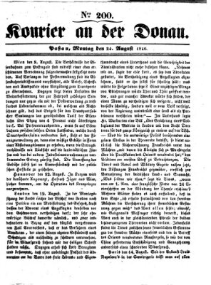 Kourier an der Donau (Donau-Zeitung) Montag 24. August 1840