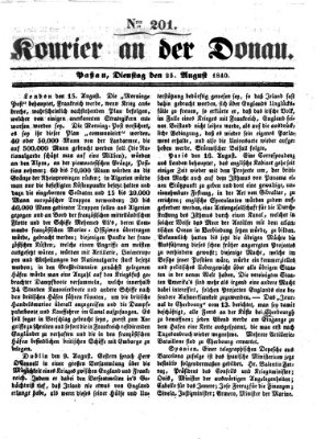 Kourier an der Donau (Donau-Zeitung) Dienstag 25. August 1840