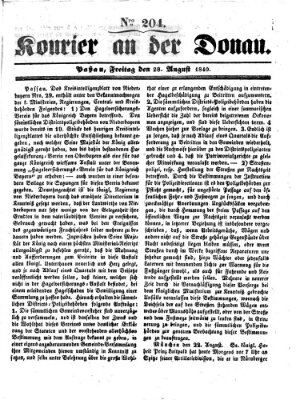 Kourier an der Donau (Donau-Zeitung) Freitag 28. August 1840