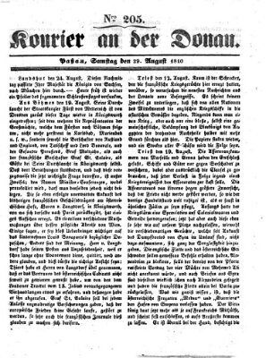 Kourier an der Donau (Donau-Zeitung) Samstag 29. August 1840