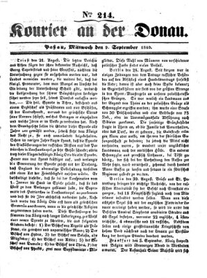 Kourier an der Donau (Donau-Zeitung) Mittwoch 9. September 1840