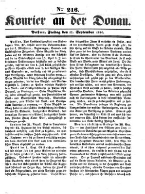 Kourier an der Donau (Donau-Zeitung) Freitag 11. September 1840