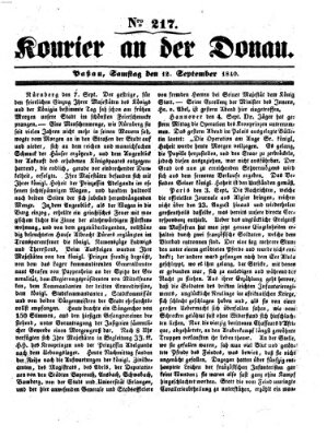 Kourier an der Donau (Donau-Zeitung) Samstag 12. September 1840