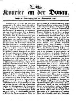 Kourier an der Donau (Donau-Zeitung) Donnerstag 17. September 1840