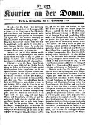 Kourier an der Donau (Donau-Zeitung) Donnerstag 24. September 1840