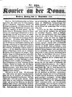 Kourier an der Donau (Donau-Zeitung) Freitag 25. September 1840