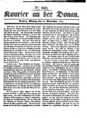 Kourier an der Donau (Donau-Zeitung) Montag 28. September 1840