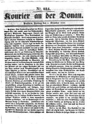 Kourier an der Donau (Donau-Zeitung) Freitag 2. Oktober 1840