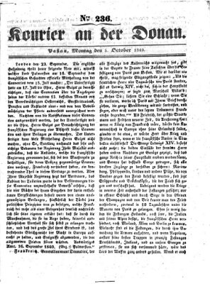 Kourier an der Donau (Donau-Zeitung) Montag 5. Oktober 1840