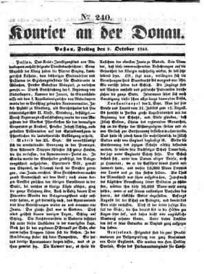 Kourier an der Donau (Donau-Zeitung) Freitag 9. Oktober 1840