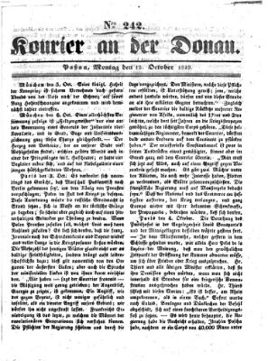 Kourier an der Donau (Donau-Zeitung) Montag 12. Oktober 1840