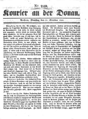 Kourier an der Donau (Donau-Zeitung) Dienstag 20. Oktober 1840