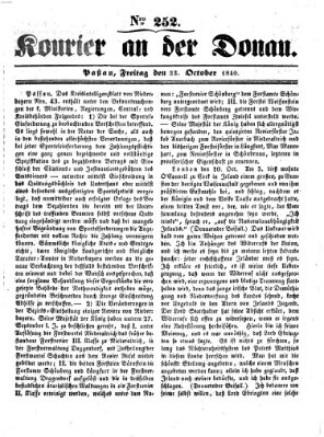 Kourier an der Donau (Donau-Zeitung) Freitag 23. Oktober 1840