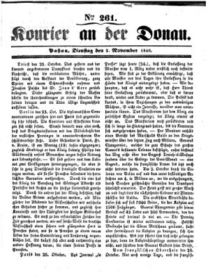 Kourier an der Donau (Donau-Zeitung) Dienstag 3. November 1840