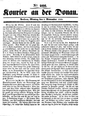 Kourier an der Donau (Donau-Zeitung) Montag 9. November 1840