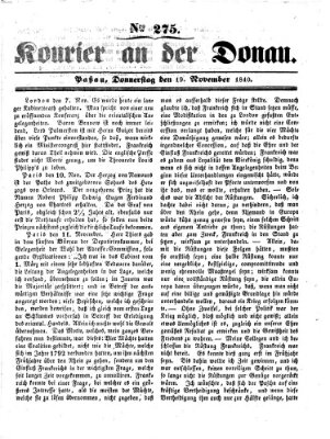 Kourier an der Donau (Donau-Zeitung) Donnerstag 19. November 1840