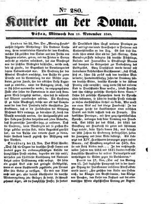 Kourier an der Donau (Donau-Zeitung) Mittwoch 25. November 1840