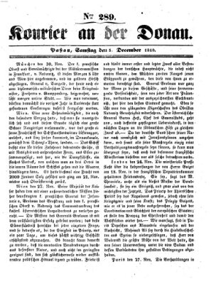 Kourier an der Donau (Donau-Zeitung) Samstag 5. Dezember 1840