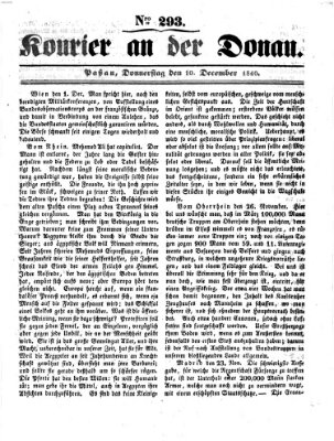 Kourier an der Donau (Donau-Zeitung) Donnerstag 10. Dezember 1840