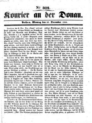 Kourier an der Donau (Donau-Zeitung) Montag 21. Dezember 1840