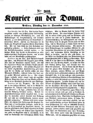 Kourier an der Donau (Donau-Zeitung) Dienstag 22. Dezember 1840