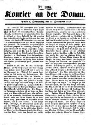 Kourier an der Donau (Donau-Zeitung) Donnerstag 24. Dezember 1840