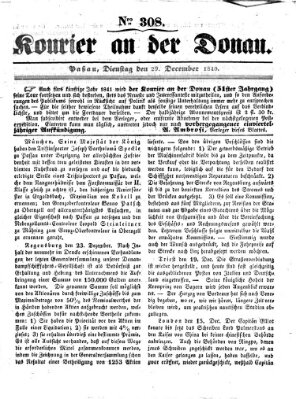 Kourier an der Donau (Donau-Zeitung) Dienstag 29. Dezember 1840