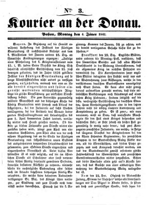 Kourier an der Donau (Donau-Zeitung) Montag 4. Januar 1841