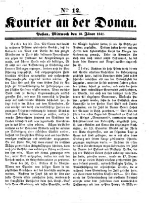 Kourier an der Donau (Donau-Zeitung) Mittwoch 13. Januar 1841