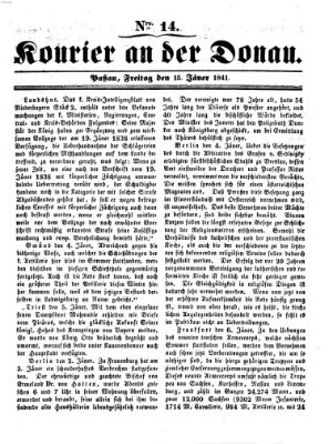 Kourier an der Donau (Donau-Zeitung) Freitag 15. Januar 1841