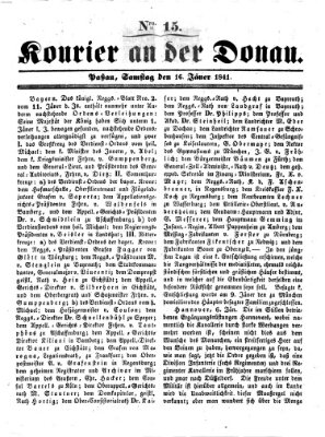 Kourier an der Donau (Donau-Zeitung) Samstag 16. Januar 1841