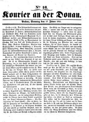 Kourier an der Donau (Donau-Zeitung) Sonntag 17. Januar 1841