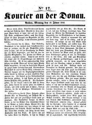 Kourier an der Donau (Donau-Zeitung) Montag 18. Januar 1841