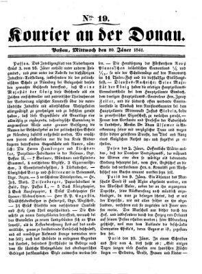 Kourier an der Donau (Donau-Zeitung) Mittwoch 20. Januar 1841