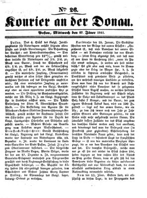 Kourier an der Donau (Donau-Zeitung) Mittwoch 27. Januar 1841