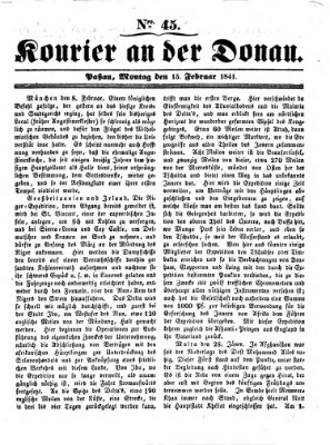 Kourier an der Donau (Donau-Zeitung) Montag 15. Februar 1841