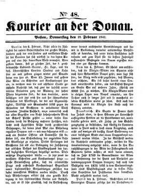 Kourier an der Donau (Donau-Zeitung) Donnerstag 18. Februar 1841