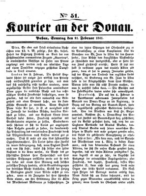 Kourier an der Donau (Donau-Zeitung) Sonntag 21. Februar 1841