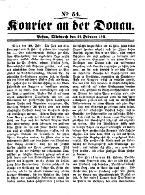 Kourier an der Donau (Donau-Zeitung) Mittwoch 24. Februar 1841