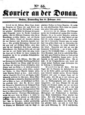 Kourier an der Donau (Donau-Zeitung) Donnerstag 25. Februar 1841