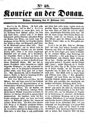 Kourier an der Donau (Donau-Zeitung) Sonntag 28. Februar 1841